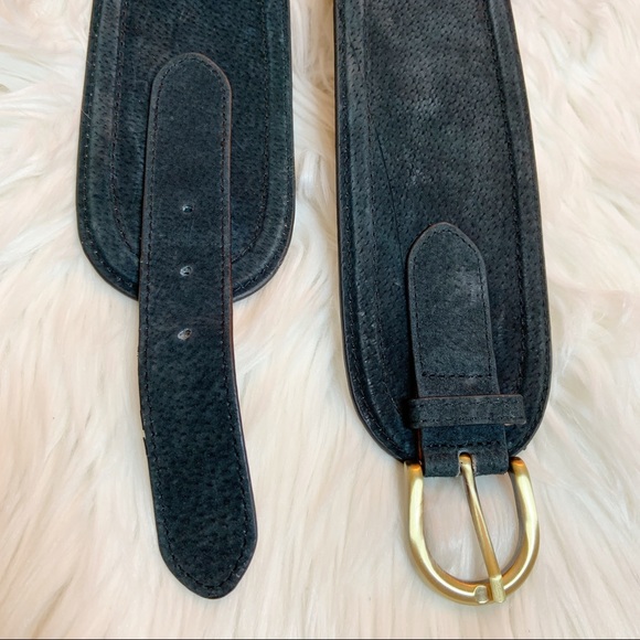 Suede Stretchy Belt Size Medium/Large Black - Picture 2 of 8